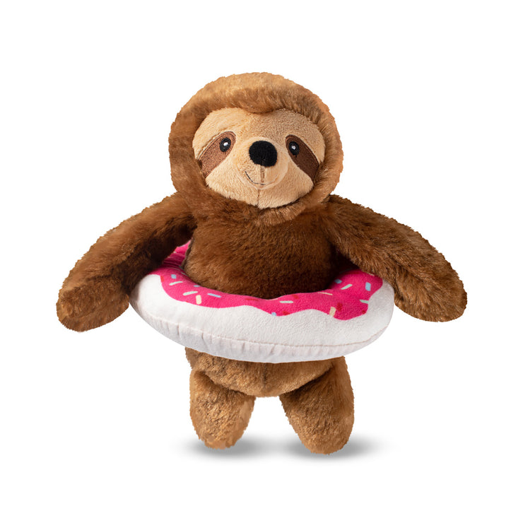 Donut Worry, It's Pool Time! Sloth Plush Dog Toy