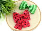 Watermelon Dog Collar Bow ~ Summer Dog Collar Bow Tie ~ Girly Dog Collar Bow ~ Slide On Bow for Dog Collar ~ Sandy Paws Collar Co