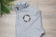 Monogram Paw Print Embroidered Quarter-Zip Sweatshirt - Bella Canvas - Sandy Paws Collar Co