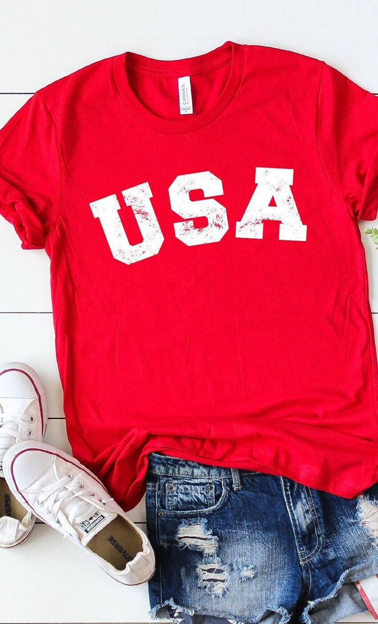 Vintage USA Graphic Tee - Red