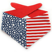 Patriotic Mix Tie-On Dog Bandana ~ 4th of July Tie-On Cotton Fabric Dog Bandana ~ Reversible Bandana ~ Dog Mom Gift ~ Sandy Paws Collar Co®