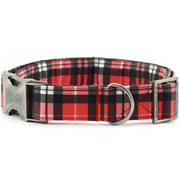 Fireside Plaid Dog Collar - Red