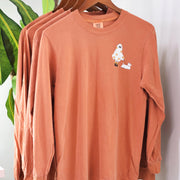 Floral Ghost Walking Dog Graphic T-Shirt ~ Halloween Graphic LS Shirt ~ Ghost Walking Dog Halloween Graphic Shirt ~ Sandy Paws Collar Co®
