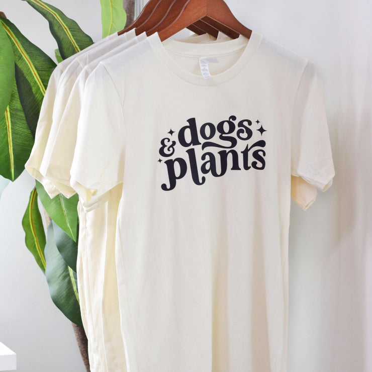 Plants & Dogs Graphic T-Shirt ~ Dog Mom Gift Graphic Shirt ~ Plant Mom Gift Graphic Shirt ~ Sandy Paws Collar Co®