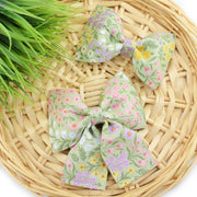 Spring Bulb Dog Collar Bow ~ Spring Embroidered Dog Collar Bow ~ Girly Collar Bow ~ Slide On Bow for Dog Collar ~ Sandy Paws Collar Co®