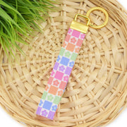 Retro Daisy Key Fob ~ Rainbow Daisy Floral Key Chain ~ Floral Key Fob ~ Spring Floral Key Fob ~ Yellow Gold Hardware ~ Sandy Paws Collar Co®