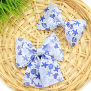 Bows & Seashells Dog Collar Bow ~ Beach Dog Collar Bow ~ Summer Collar Bow ~ Seashell Slide On Dog Collar Bow ~ Sandy Paws Collar Co®
