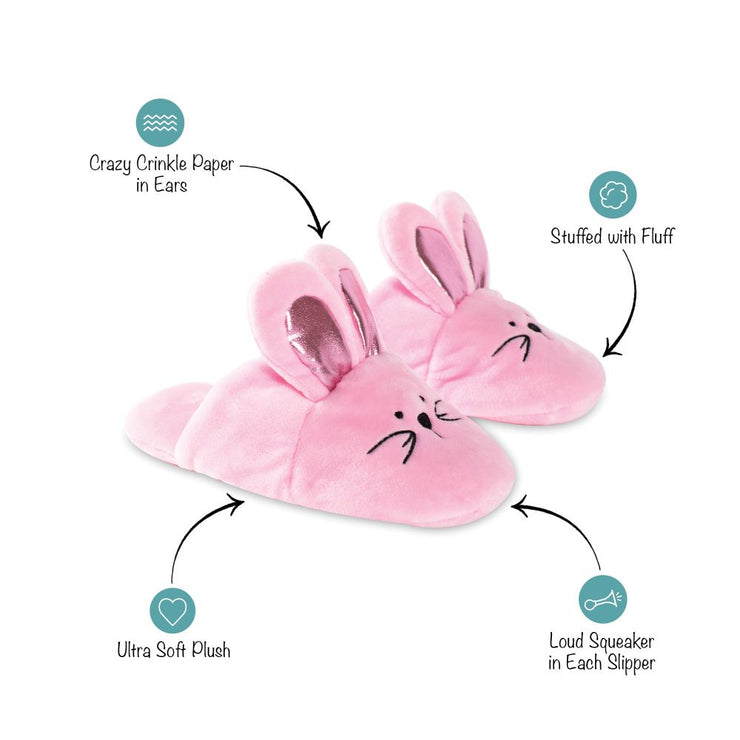 Bunny Slipper Set Plush Dog Toys