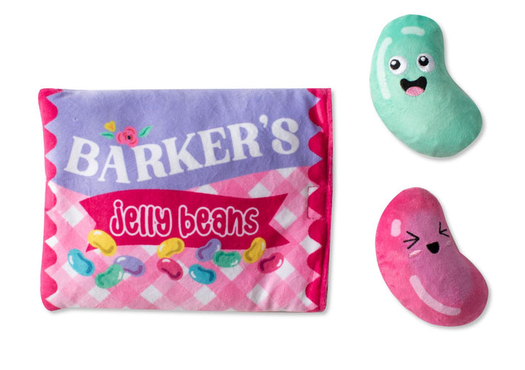 Barker's Jelly Beans Hide and Seek Burrow Plush Dog Toys