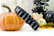 Striped Dog Collar - Gunmetal & Black