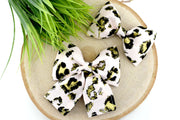 Leopard Dog Collar Bow - Metallic Gold & Blush ~ Dog Collar Bow Tie ~ Girly Dog Collar Bow ~ Slide On Dog Collar Bow ~ Sandy Paws Collar Co®