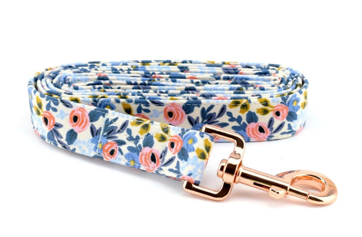 Les Fleurs Rosa Dog Leash - Periwinkle