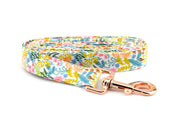 English Garden Meadow Dog Leash ~ Rifle Paper Co ~ Multi-Color Floral Fabric Dog Leash ~ Fabric Dog Leash ~ Sandy Paws Collar Co