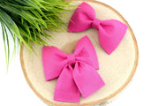 Solid Fuchsia Dog Collar Bow ~ Pink Dog Collar Bow Tie ~ Girly Dog Collar Bow ~ Slide On Bow for Dog Collar ~ Sandy Paws Collar Co®