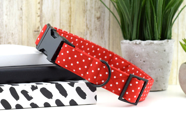 Polka Dot Dog Collar - Red & White