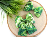Palm Leaf Dog Collar Bow ~ Tropical Bow Tie ~ Girly Dog Collar Bow ~ Slide On Bow for Dog Collar ~ Sandy Paws Collar Co®