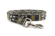 Timberland Stripe Dog Leash - Charcoal ~ Rustic Fabric Dog Leash - Fashion Dog Leash ~ Antique Silver Hardware ~ Sandy Paws Collar Co