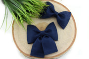 Solid Navy Dog Collar Bow ~ Fabric Bow Tie ~ Girly Dog Collar Bow ~ Slide On Bow for Dog Collar ~ Sandy Paws Collar Co®