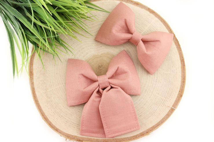 Solid Mauve Dog Collar Bow ~ Fabric Bow Tie ~ Girly Dog Collar Bow ~ Slide On Bow for Dog Collar ~ Sandy Paws Collar Co®