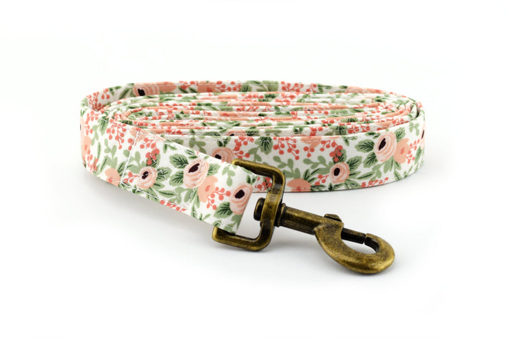 Garden Party Dog Leash - Rose ~ Floral Fabric Dog Leash ~ Rifle Paper Co Fabric Dog Leash ~ Sandy Paws Collar Co