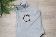 Monogram Paw Print Embroidered Quarter-Zip Sweatshirt - Bella Canvas - Sandy Paws Collar Co