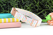 Easter Bunny Dog Collar ~ Pastel Easter Bunny Fabric Dog Collar ~ Custom Dog Collar ~ Rose Gold Hardware ~ Sandy Paws Collar Co®