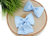 Solid Light Blue Dog Collar Bow ~ Solid Dog Collar Bow Tie ~ Girly Collar Bow ~ Slide On Bow for Dog Collar ~ Sandy Paws Collar Co®