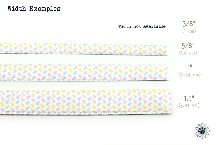 Easter Bunny Dog Collar ~ Pastel Easter Bunny Fabric Dog Collar ~ Custom Dog Collar ~ Rose Gold Hardware ~ Sandy Paws Collar Co®