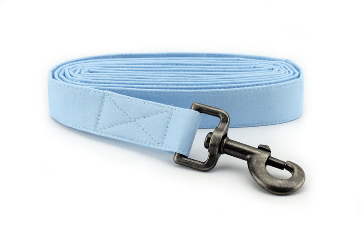 Solid Light Blue Dog Leash ~ Fabric Dog Leash ~ Fashion Dog Leash ~ Antique Silver Hardware ~ Sandy Paws Collar Co®