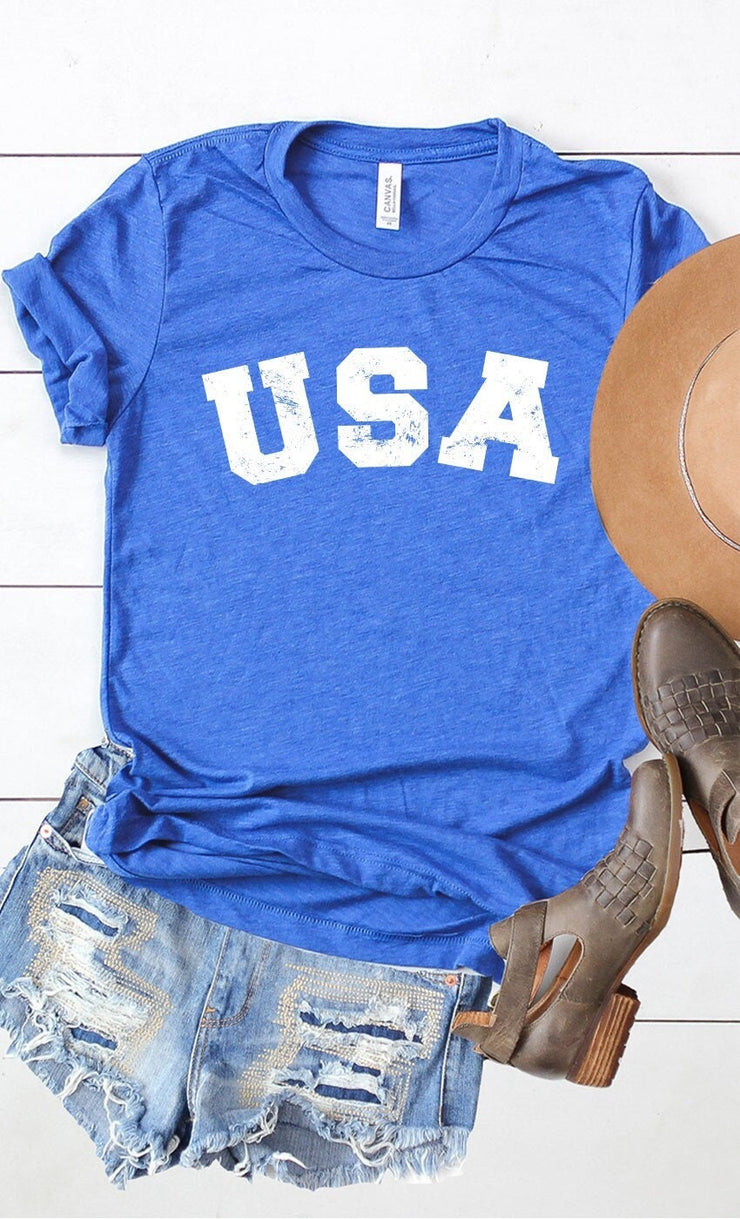 Vintage USA Graphic Tee - Blue