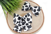 Cow Print Dog Collar Bow ~ Animal Print Dog Collar Bow Tie ~ Girly Collar Bow ~ Slide On Bow for Dog Collar ~ Sandy Paws Collar Co®