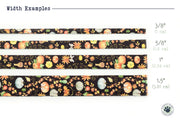 Pumpkins & Flowers Dog Collar - Brown ~ Fall Fashion Dog Collar ~ Fabric Dog Collar ~ Antique Bronze Hardware ~ Sandy Paws Collar Co®