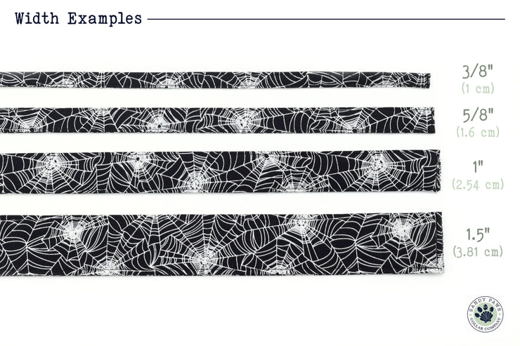 Spider Web Dog Collar ~ Halloween Dog Collar ~ Fall Fashion Dog Collar ~ Fabric Dog Collar ~ Antique Silver Hardware ~ Sandy Paws Collar Co®