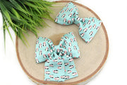 Winter Penguin Dog Collar Bow - Mint & Pink ~ Christmas Dog Collar Bow Tie ~ Girly Collar Bow ~ Bow for Dog Collar ~ Sandy Paws Collar Co®