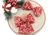 Christmas Lights Dog Collar Bow - Red ~ Christmas Collar Bow Tie ~ Girly Dog Collar Bow~ Slide On Bow for Dog Collar ~ Sandy Paws Collar Co®