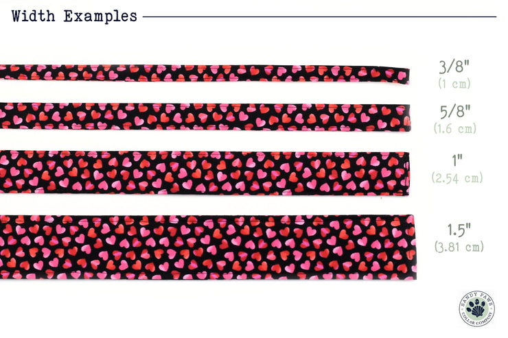 Heart Print Dog Collar - Pink & Red on Black ~ Valentine's Dog Collar ~ Fashion Dog Collar ~ Rose Gold Hardware ~ Sandy Paws Collar Co®