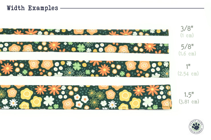 Lucky Floral Dog Collar ~ St Patrick's Day Shamrock Floral Cotton Fabric Dog Collar ~ Yellow Gold Hardware ~ Sandy Paws Collar Co®