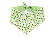 Leprechaun Hat Tie-On Dog Bandana ~ St Patrick's Day Shamrock and Leprechaun Hat Cotton Fabric Dog Bandana ~ Sandy Paws Collar Co®