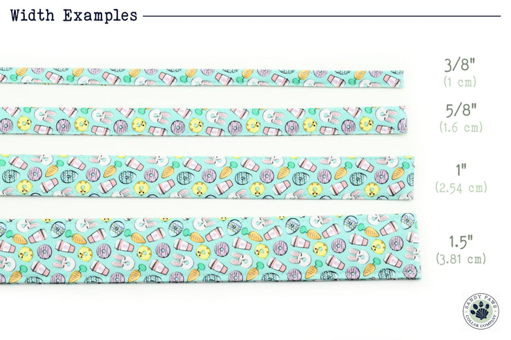 Easter Icons Dog Collar ~ Spring Easter Fabric Dog Collar ~ Custom Dog Collar ~ Antique Bronze Metal Hardware ~ Sandy Paws Collar Co®