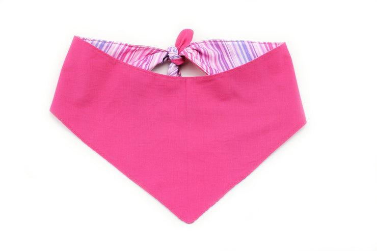 Ombre Stripe Tie-On Dog Bandana - Pink ~ Reversible Striped Dog Bandana ~ Spring Dog Bandana ~ Custom Dog Bandana ~ Sandy Paws Collar Co®