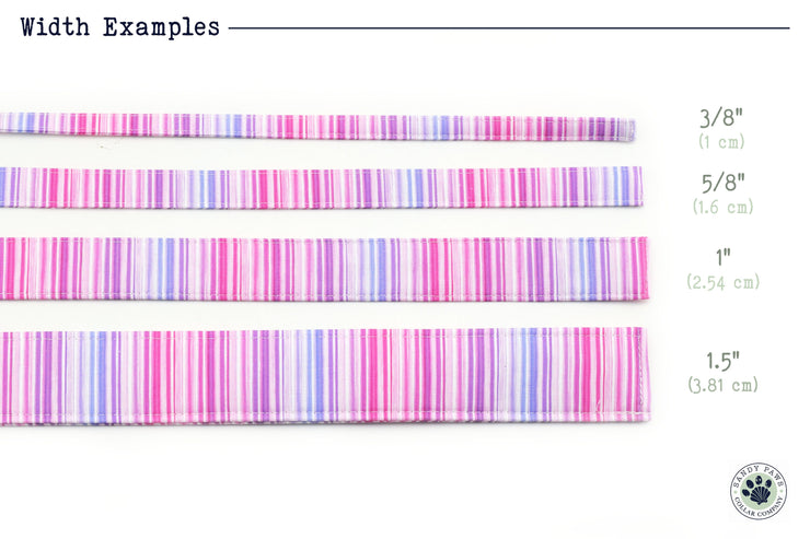Ombre Stripe Dog Collar - Pink ~ Stripe Fabric Dog Collar ~ Cute Dog Collar ~ Girl Dog Collar ~ Rose Gold Hardware ~ Sandy Paws Collar Co®