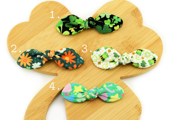 St Patrick's Day Knot Hair Bows ~ Baby Hair Bows~ Dog Hair Accessories ~ Dog Hair Clip ~ Baby Hair Accessories ~ Sandy Paws Collar Co®