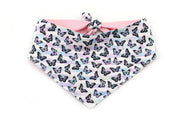 Butterfly Tie-On Dog Bandana - Rainbow Striped ~ Reversible Dog Bandana ~ Spring Dog Bandana ~ Custom Dog Bandana ~ Sandy Paws Collar Co®