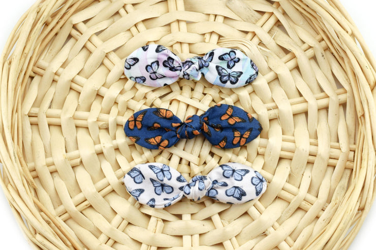 Butterfly Print Knot Hair Bows ~ Baby Hair Bows~ Dog Hair Accessories ~ Dog Hair Clip ~ Baby Hair Accessories ~ Sandy Paws Collar Co®