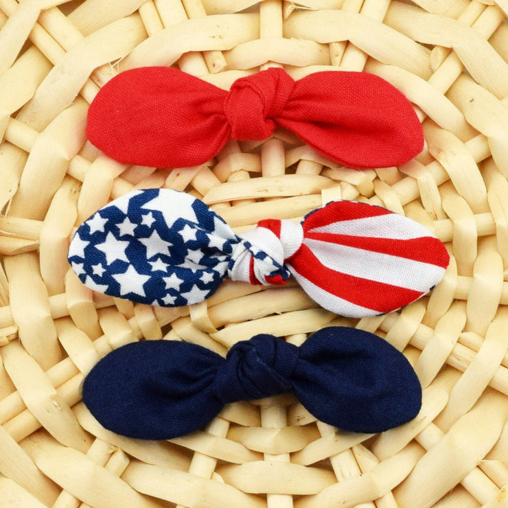 Patriotic Mix Knot Hair Bows ~ Baby Hair Bows~ Dog Hair Accessories ~ Dog Hair Clip ~ Baby Hair Accessories ~ Sandy Paws Collar Co®