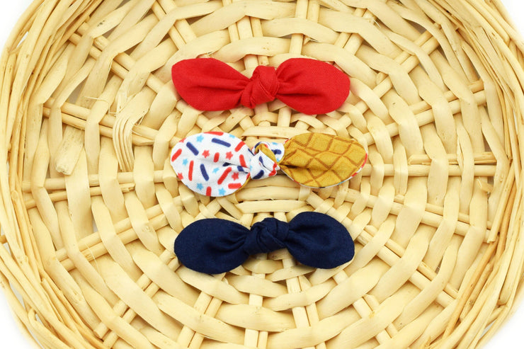 Patriotic Ice Cream Knot Hair Bows ~ Baby Hair Bows~ Dog Hair Accessories ~ Dog Hair Clip ~ Baby Hair Accessories ~ Sandy Paws Collar Co®