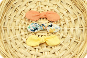Hibiscus Print Knot Hair Bows - Peach ~ Baby Hair Bows~ Dog Hair Accessories ~ Dog Hair Clip ~ Baby Hair Accessories ~ Sandy Paws Collar Co®
