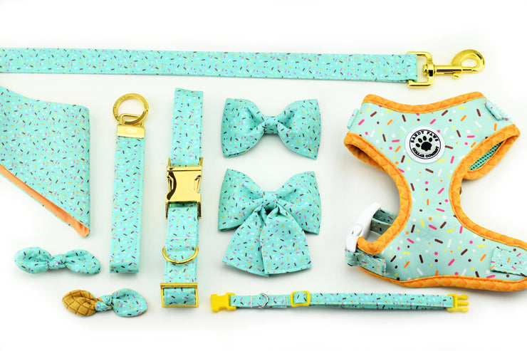 Ice Cream Sprinkles Key Fob - Mint ~ Yellow Gold Hardware ~ Sandy Paws Collar Co®
