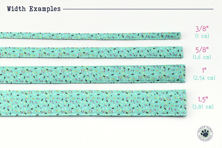 Ice Cream Sprinkles Dog Collar - Mint ~ Summer Print Fabric Dog Collar ~ Fashion Dog Collar ~ Yellow Gold Hardware ~ Sandy Paws Collar Co®