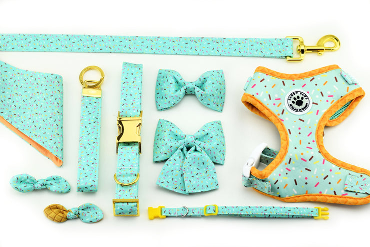 Sprinkles Dog Collar Bow - Mint ~ Birthday Bow Tie ~ Girly Dog Collar Bow ~ Slide On Bow for Dog Collar ~ Sandy Paws Collar Co®